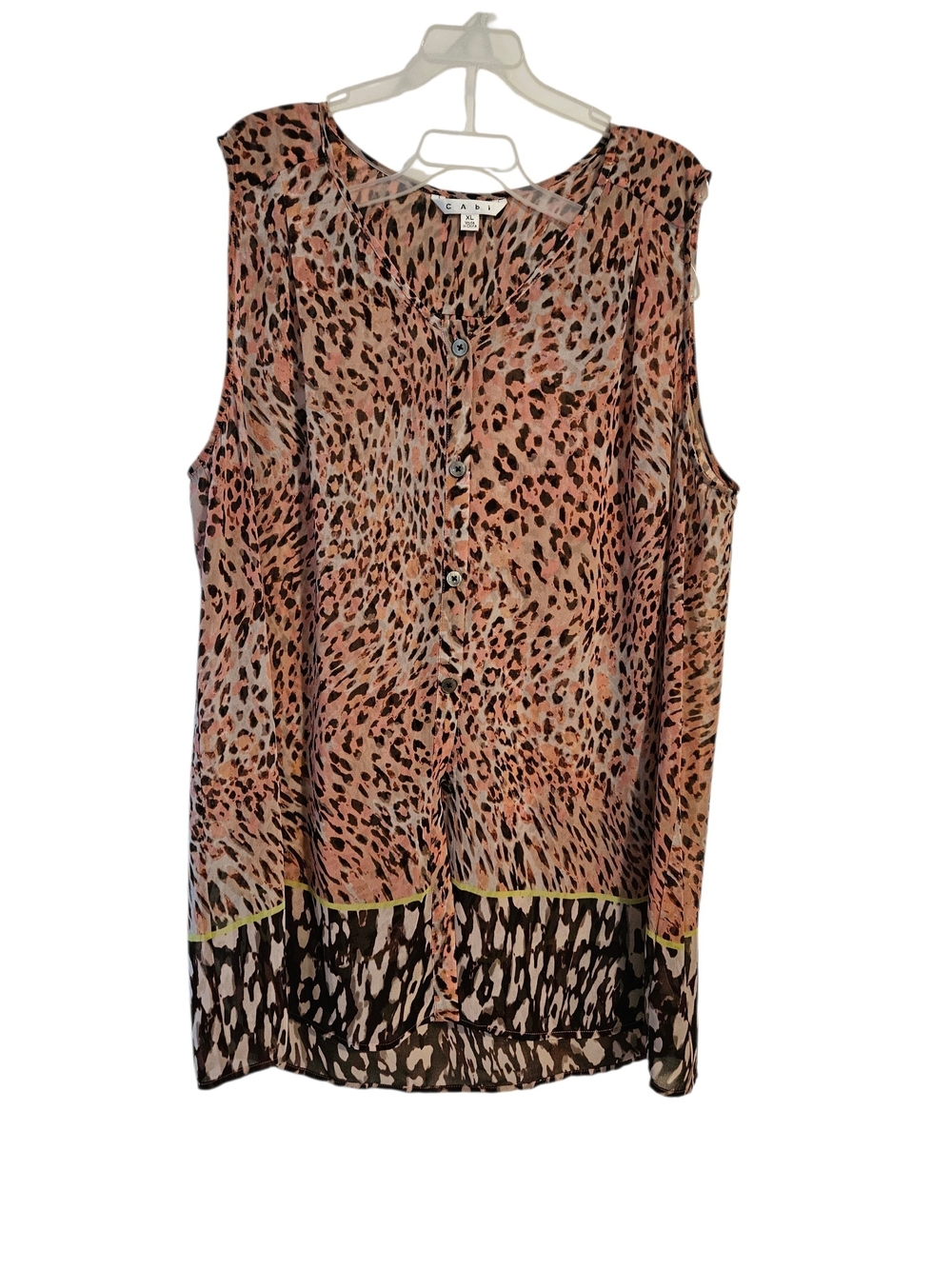 CABi Woman's Sleeveless Animal Print Blouse Size XL